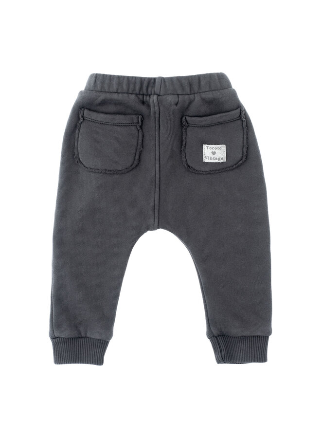 Tocoto Vintage Plush Baby Pants Dark Grey