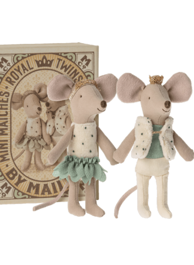 Maileg Royal Twins Mice Little Sister And Brother In Box