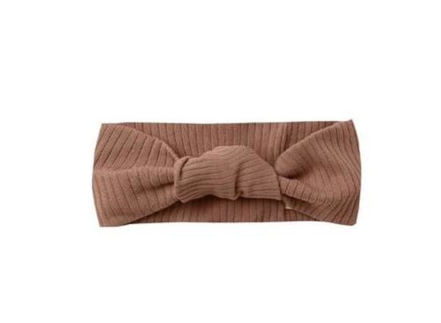 Quincy Mae Ribbed Knotted Headband Pecan