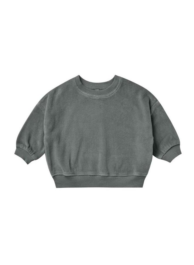 Quincy Mae Velour Relaxed Sweatshirt Dusk