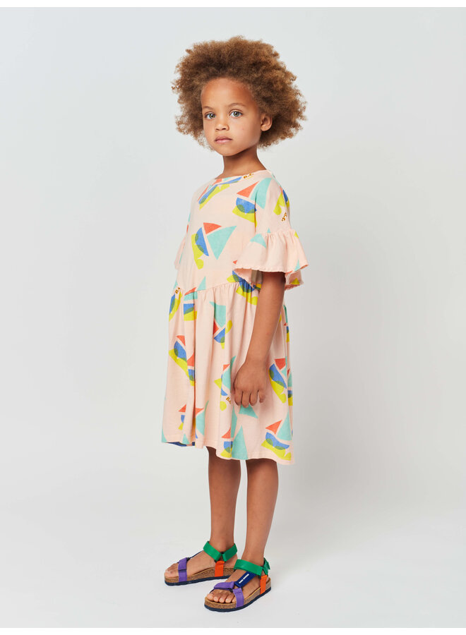 Bobo Choses Ruffle Dress Multicolor Sailboat