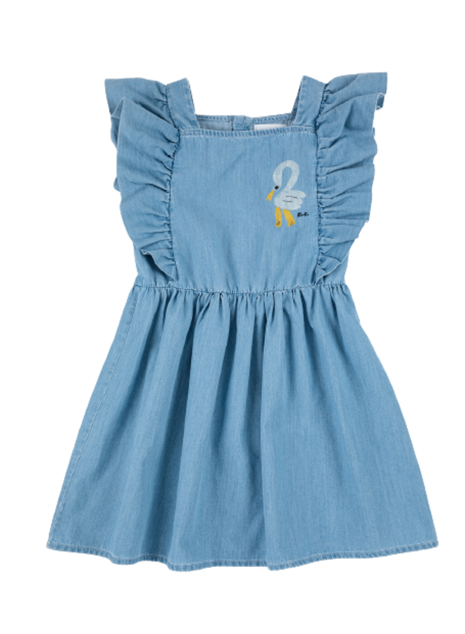 Bobo Choses Ruffle Dress Pelican Denim