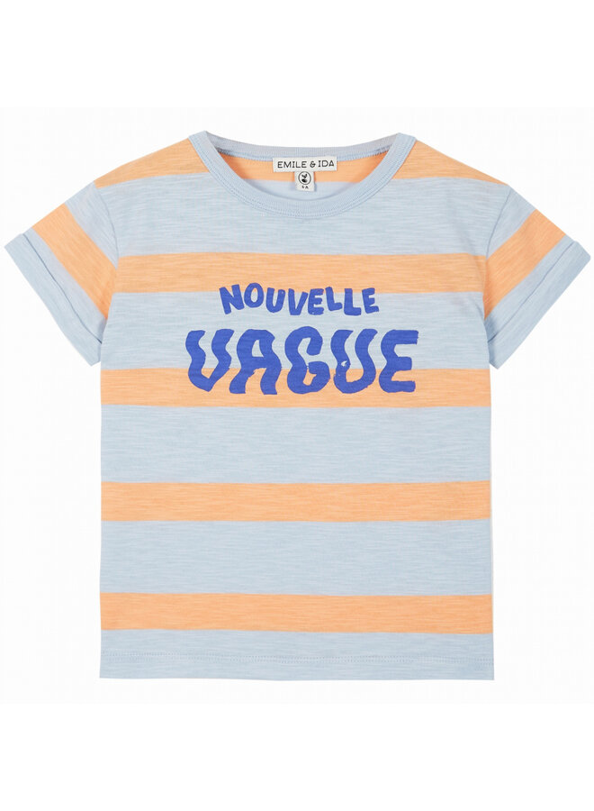 Emile Et Ida Tee Shirt Rayure Orange