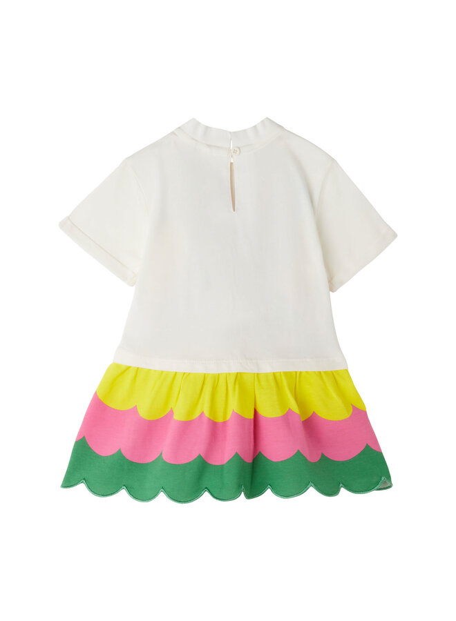 Stella McCartney Jersey Dress Ivory Parrots