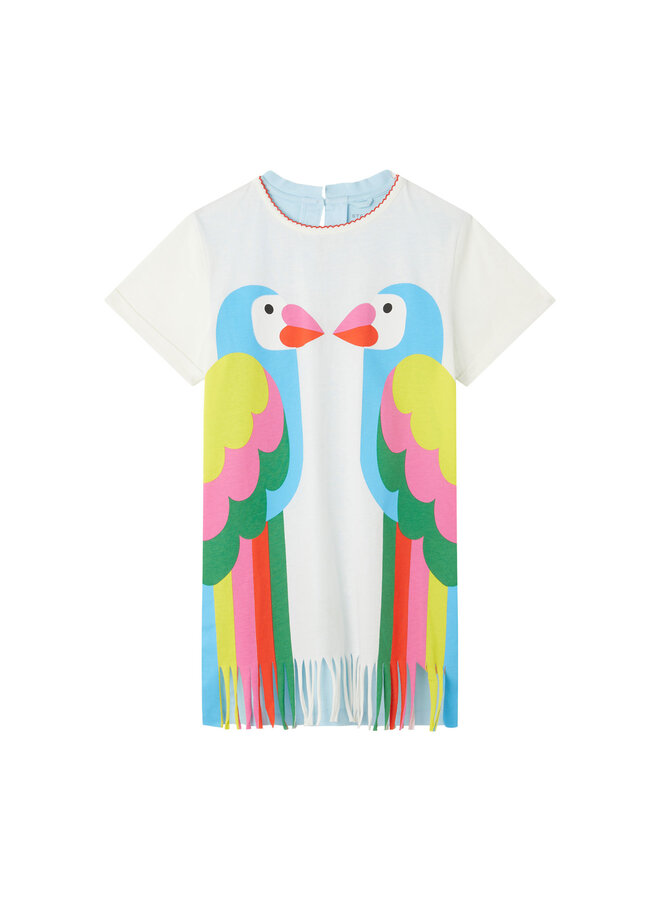 Stella McCartney Jersey Dress Parrot Fringes