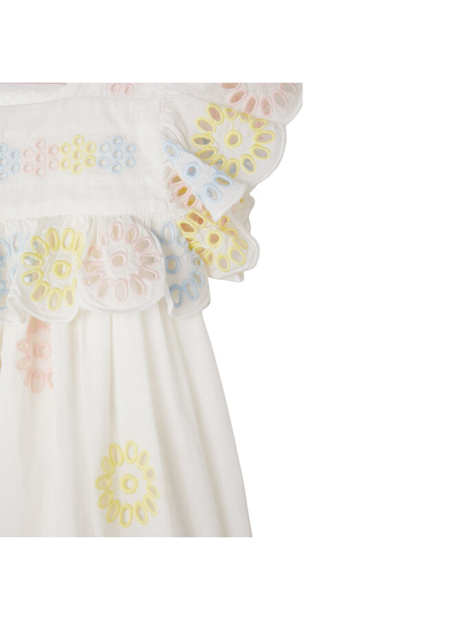 Stella McCartney Woven Dress Ivory Embroidery