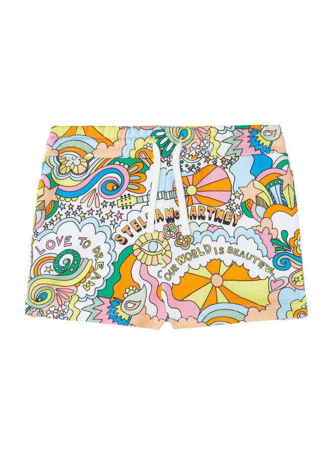 Stella McCartney Jersey Shorts Ivory Colourful