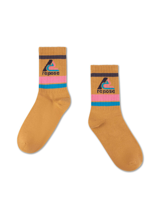 Repose Sporty Socks Powder Logo
