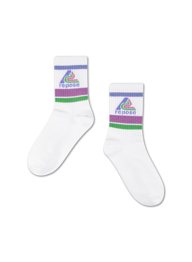 Repose Sporty Socks White Logo