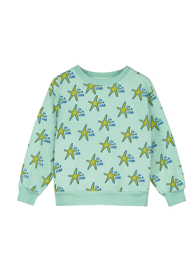 Bonmot Sweatshirt Allover Star Dusty Aqua