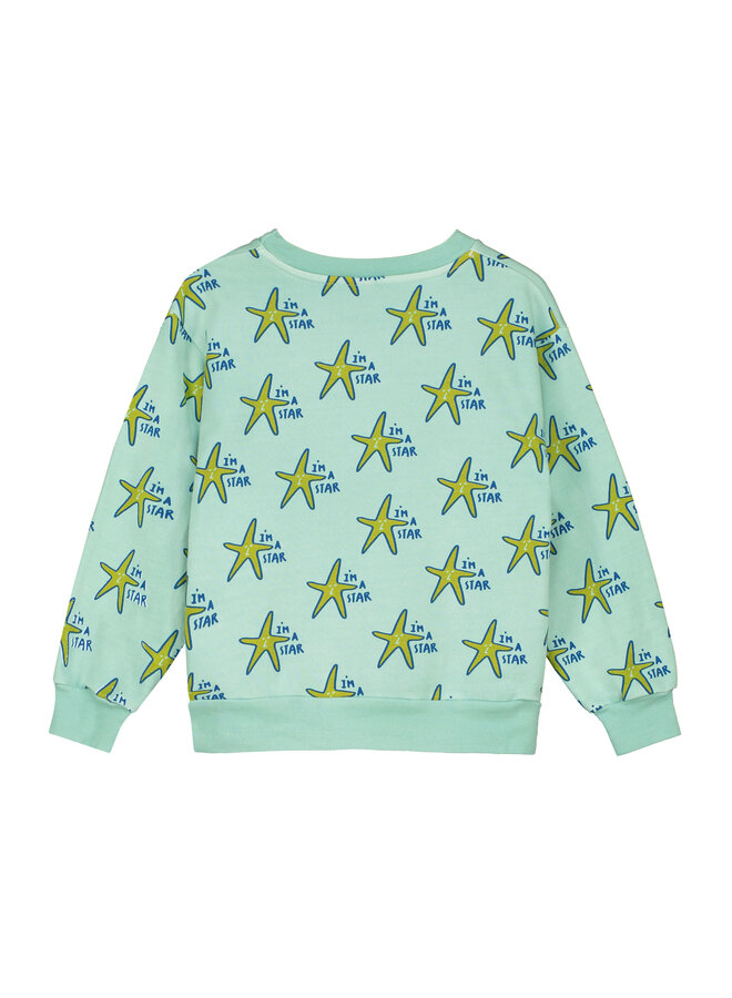 Bonmot Sweatshirt Allover Star Dusty Aqua