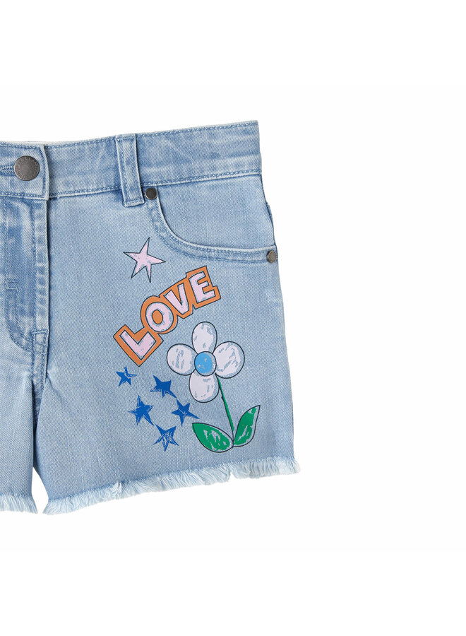 Stella McCartney Shorts Light Blue Denim