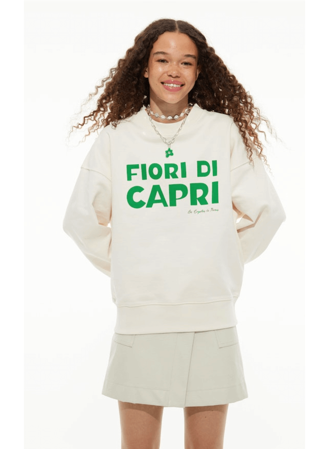 Les Coyotes De Paris Fiori Sweatshirt Off-White