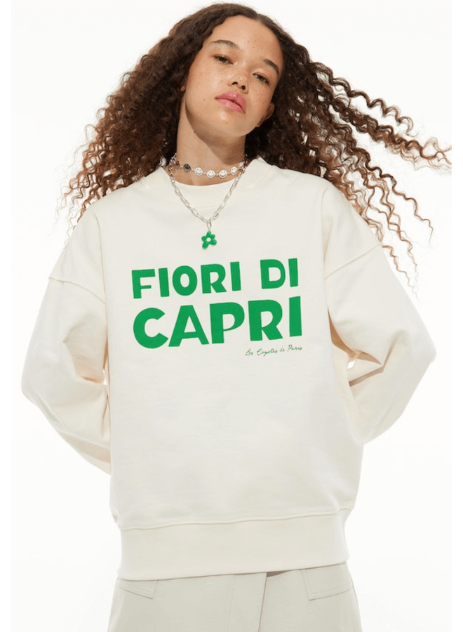 Les Coyotes De Paris Fiori Sweatshirt Off-White