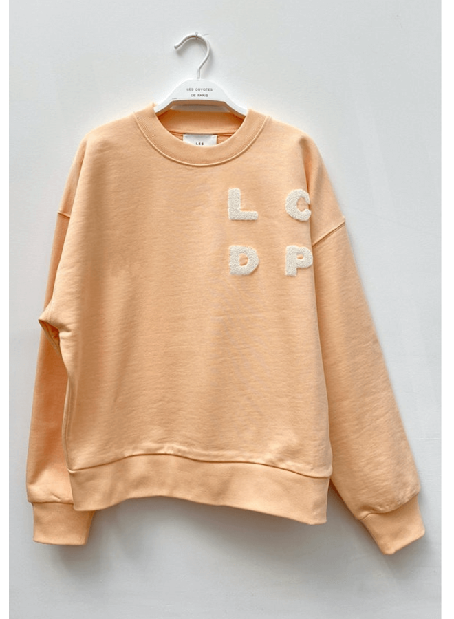 Les Coyotes De Paris Towelling Logo Sweatshirt Sorbet Orange