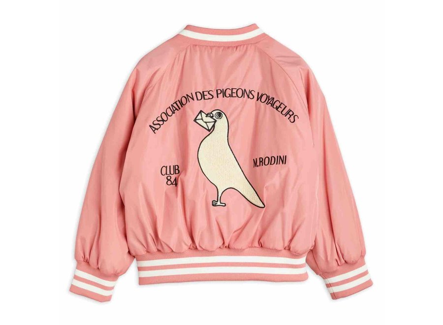 Mini Rodini Baseball Jacket Pigeons Pink