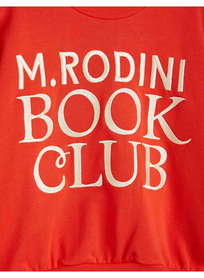 Mini Rodini Sweatshirt Book Club Embroidered Red