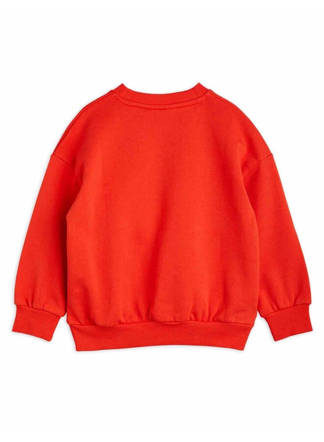 Mini Rodini Sweatshirt Book Club Embroidered Red