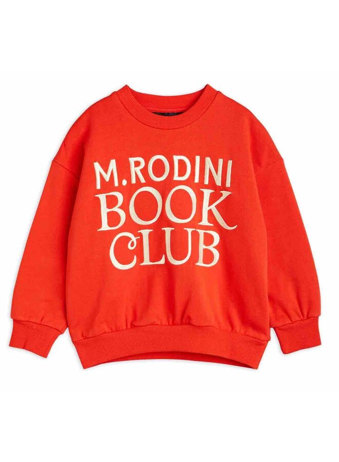 Mini Rodini Sweatshirt Book Club Embroidered Red