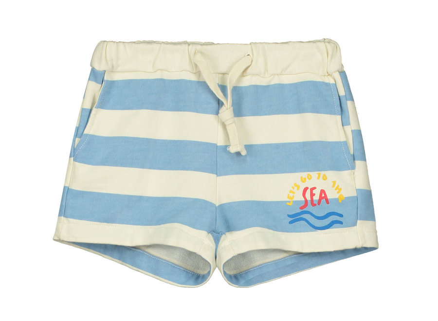 Bonmot Short Fleece Allover Stripes Light Blue