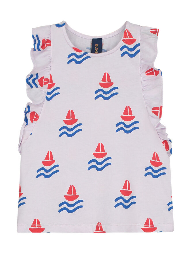 Bonmot T-Shirt Sleeve Frilles Boats Mallow