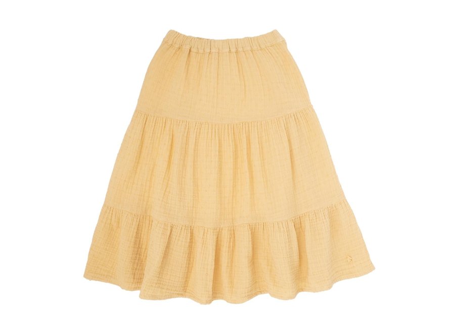 Midi Skirt Embroidered Yellow