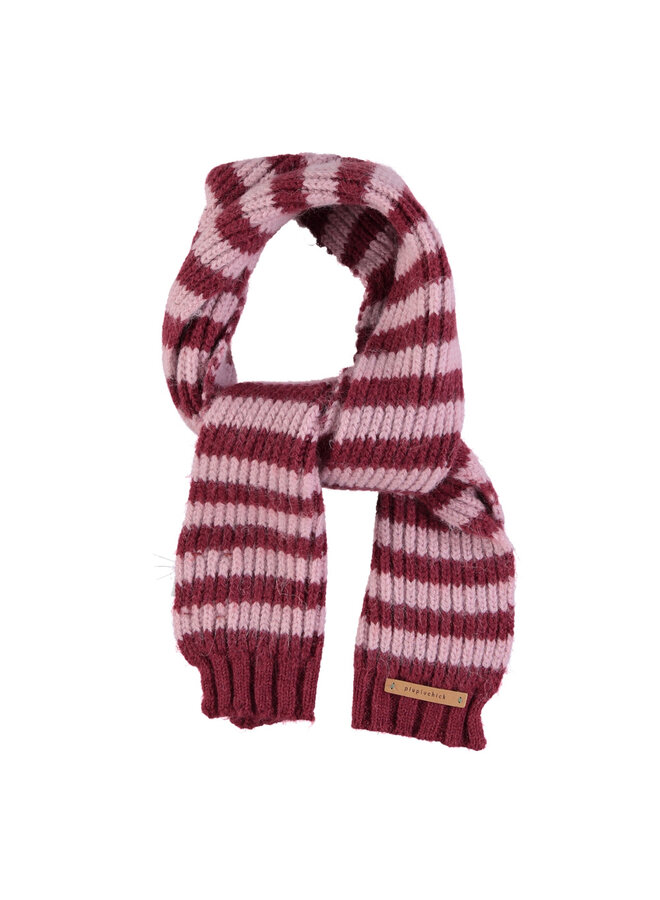 Piupiuchick Knitted Scarf Stripes Pink & Raspberry