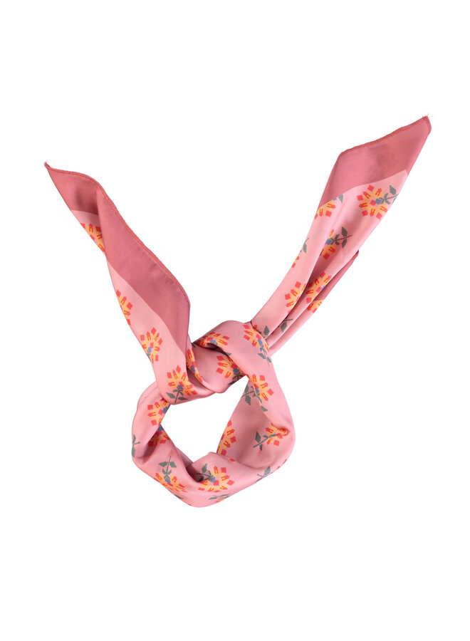 Silky Bandana Flowers Pink