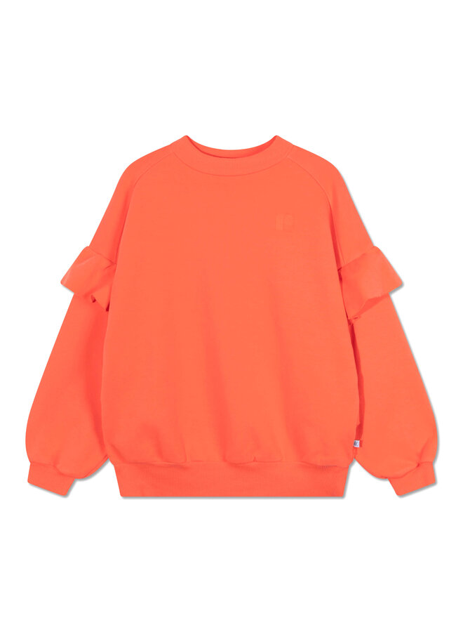 Repose Ruffle Sweater Flow Coral