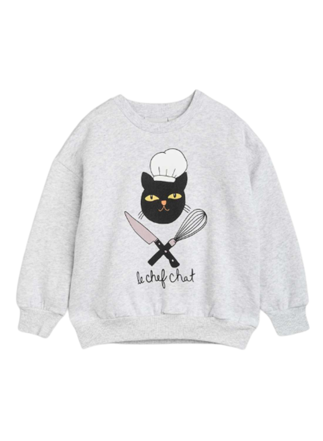 Sweatshirt Chef Cat Grey Melange