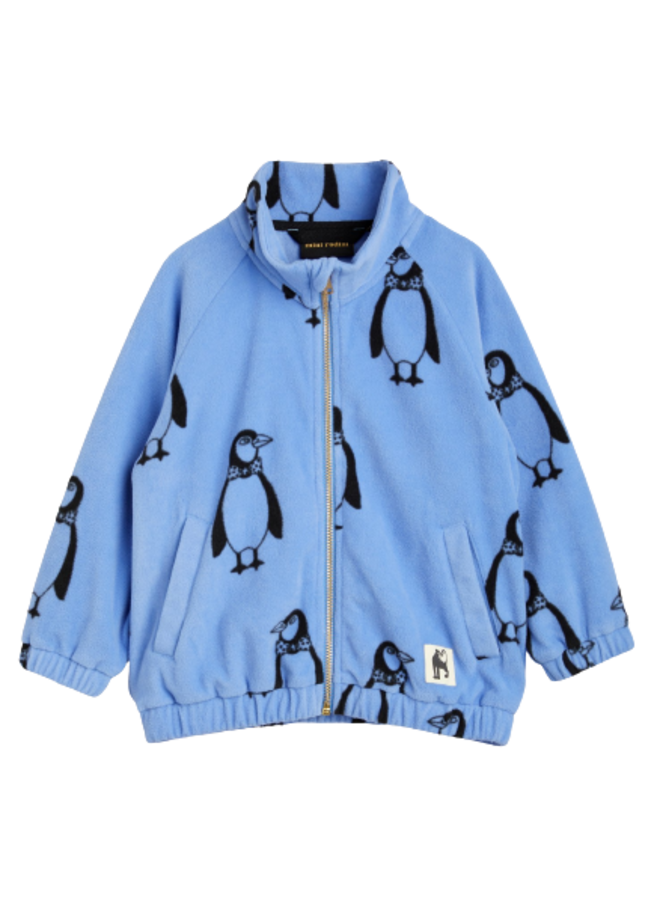 Mini Rodini Penguin Fleece Jacket Blue