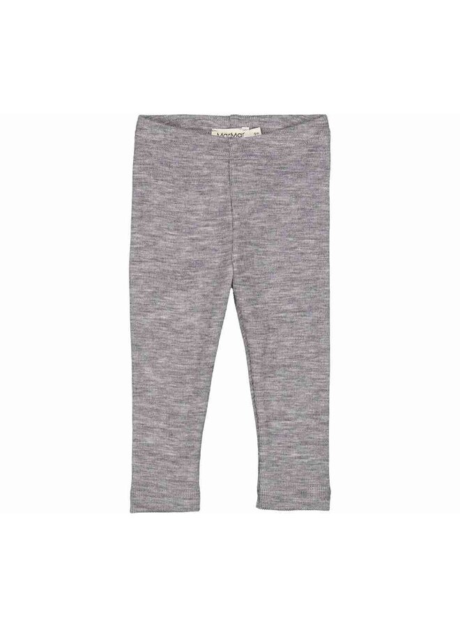 MarMar Leggings Leg Wool Rib Grey Melange