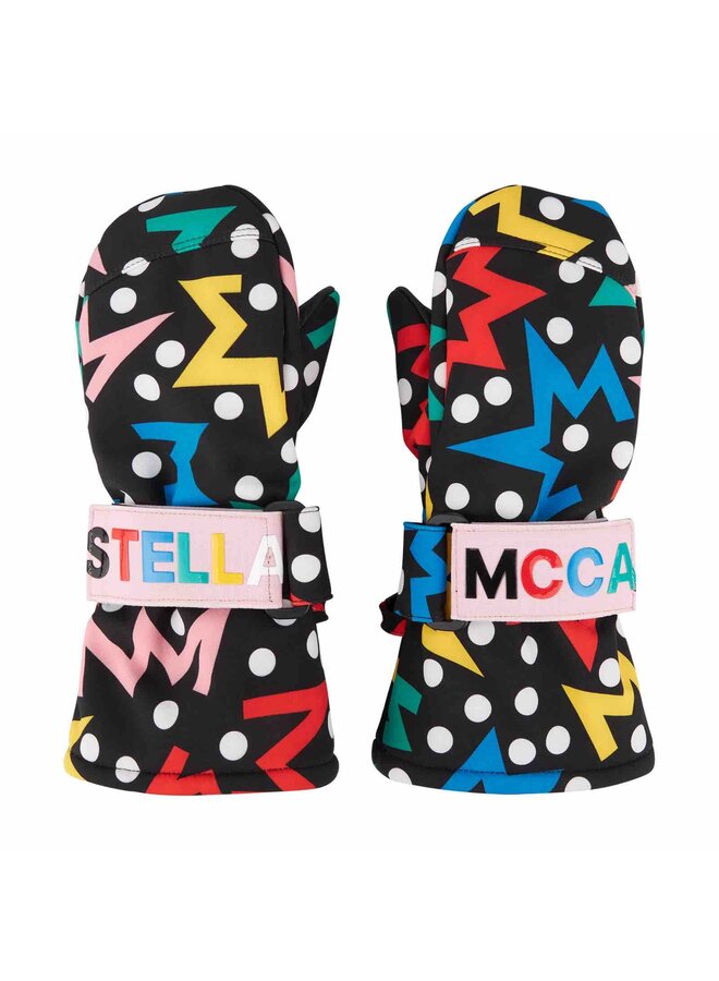 Stella McCartney Snow Gloves Tech Snow Scribbles