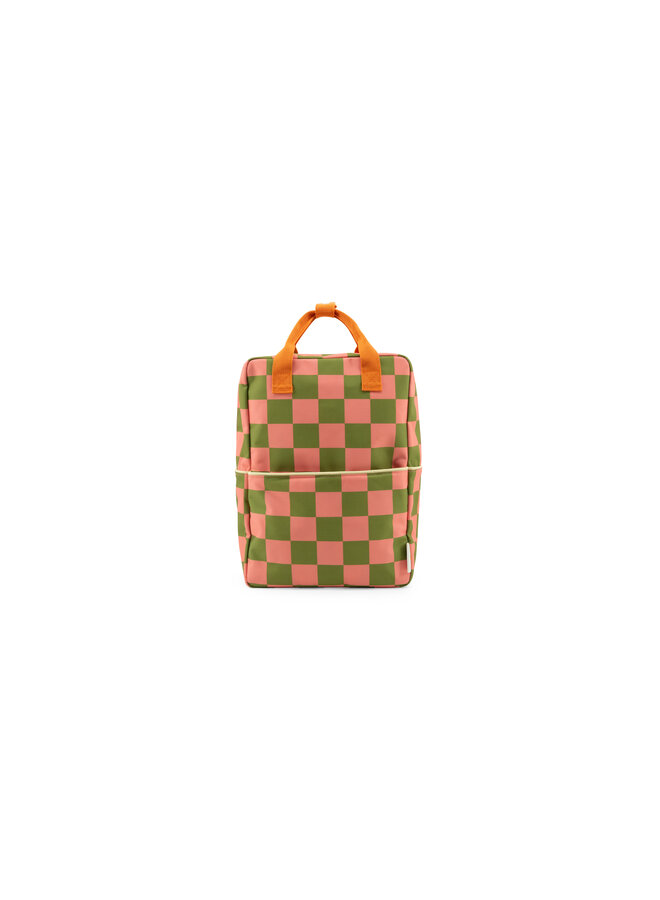 Sticky Lemon Backpack L Farmhouse Checkerboard Sprout Green/Pink