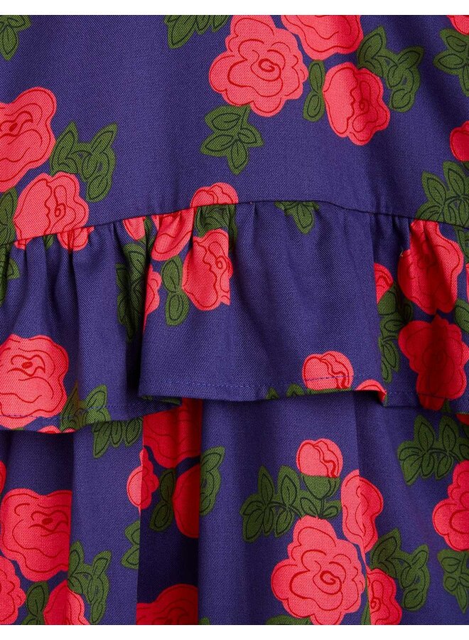 Mini Rodini Woven Frill Dress Roses AOP