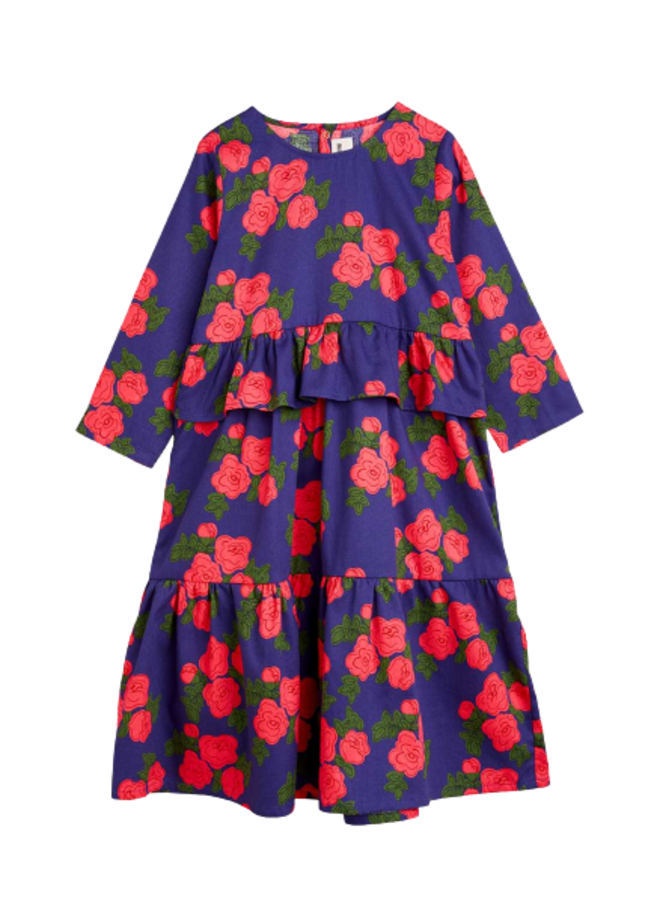 Mini Rodini Woven Frill Dress Roses AOP