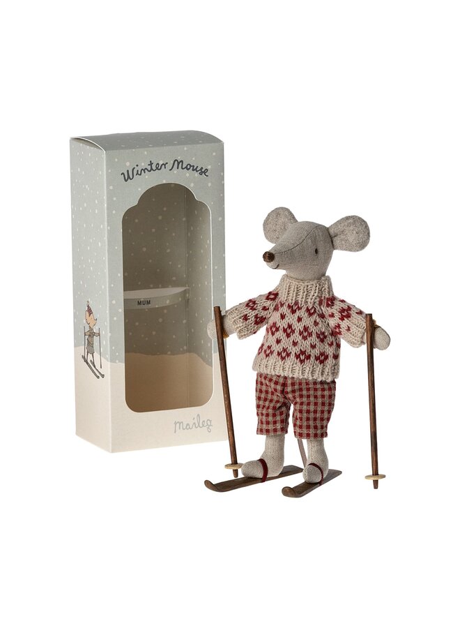 Maileg Winter Mouse Ski Set Mum