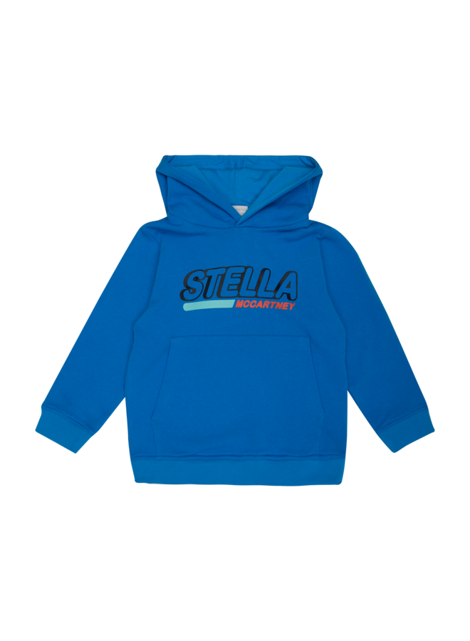 Sweatshirt Fleece Sport Azure -Blue Hooded