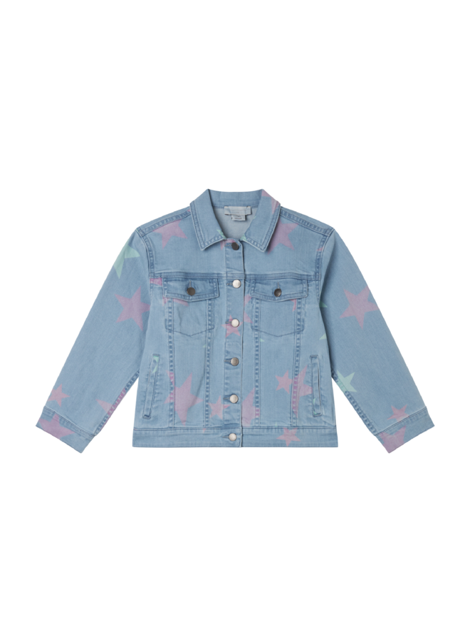 Jacket Printed Denim Multicolor Stars AOP