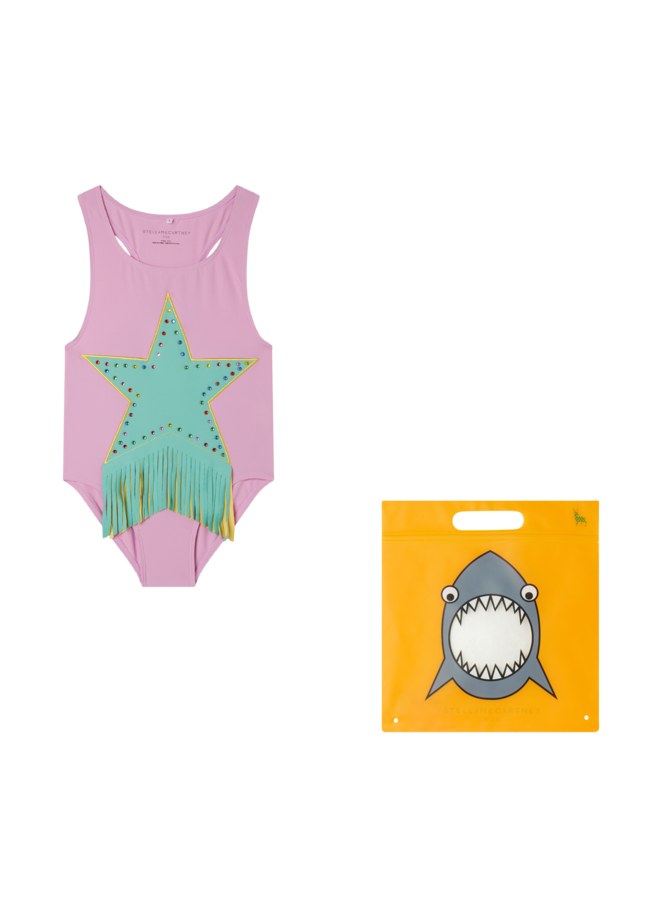 Swimsuit Ruffle Star Rosa