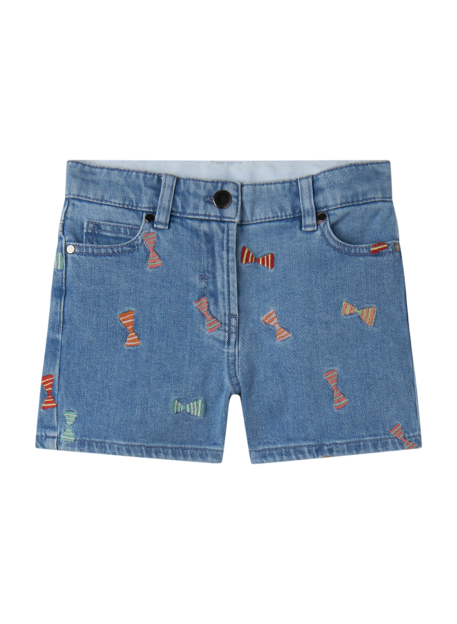 Shorts Denim Embroidery Bows AO