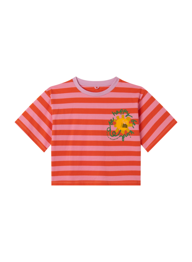 Stella McCartney T-Shirt Pink Pink Stripes AOP