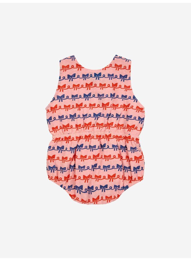 Bobo Choses Woven Romper Ribbon Bow AO