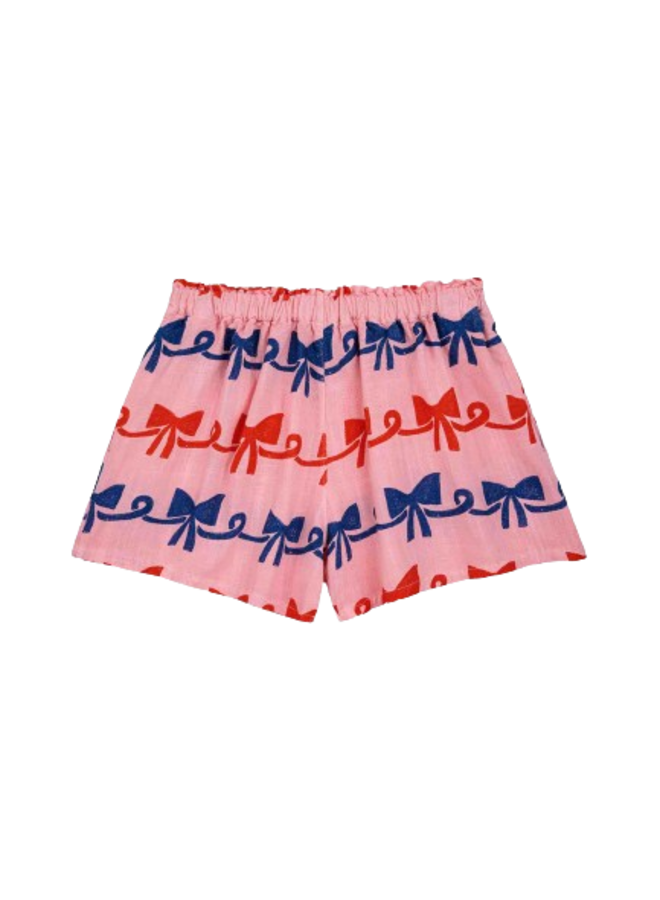 Woven Shorts Ribbon Bow All over