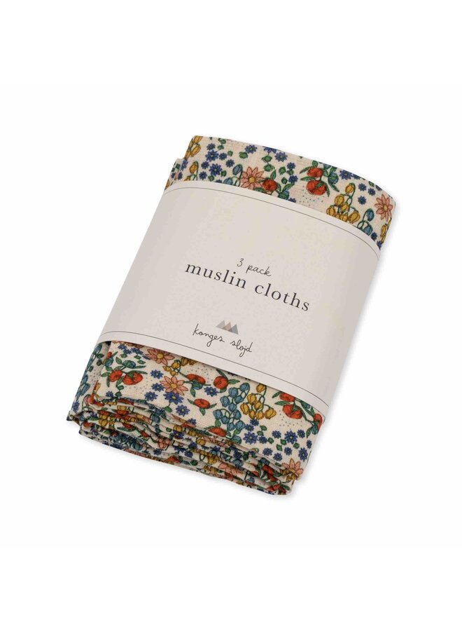 Konges Sløjd 3-Pack Muslin Cloth Bibi Fleur