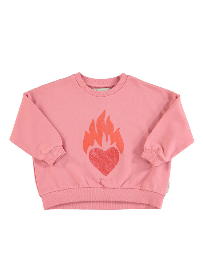 Sweatshirt Pink Heart Print