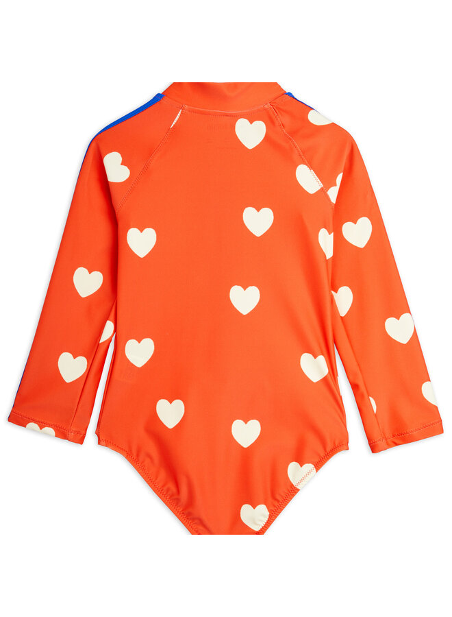 Mini Rodini UV Swimsuit LS Hearts AOP
