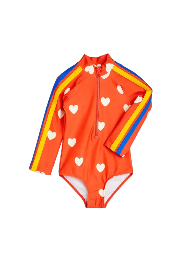 UV Swimsuit LS Hearts AOP