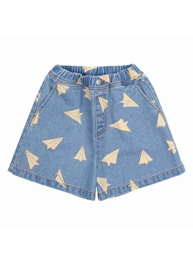 Denim Shorts Paper Airplane