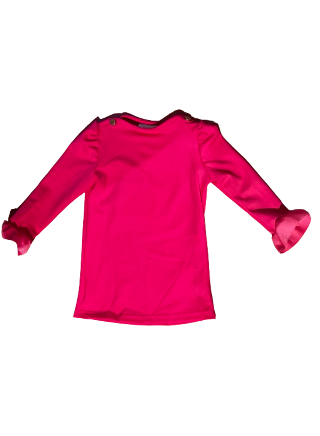 Bora Bora Rashguard LS with Ruffles Pink